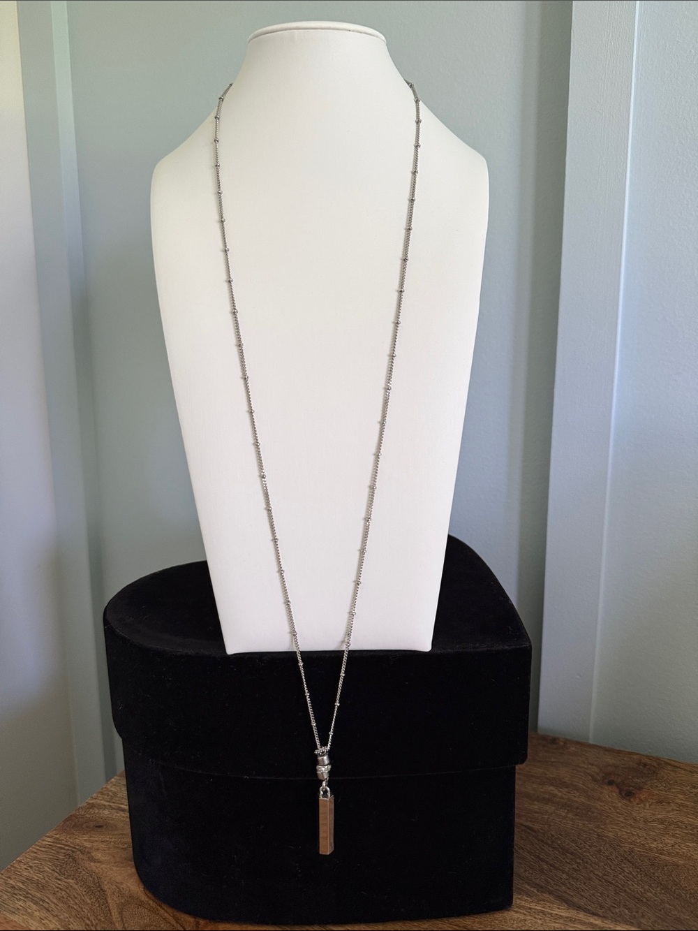 Express Silver-Tone Pendant Necklace with Dark Hematite Accent